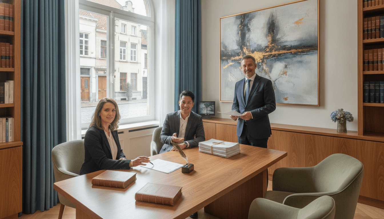 Do expats pay different notary fees than Belgian nationals when selling property?